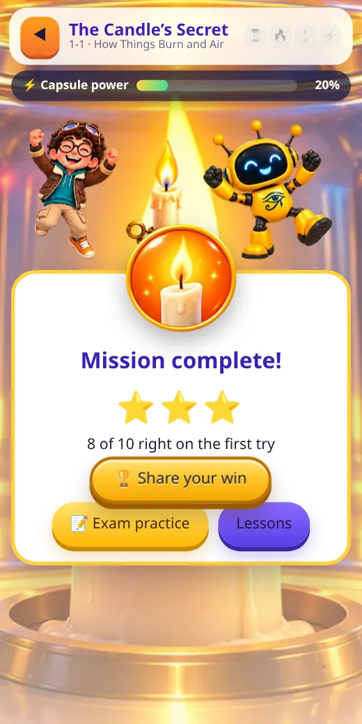 Mission complete! — Grade 6 Science game