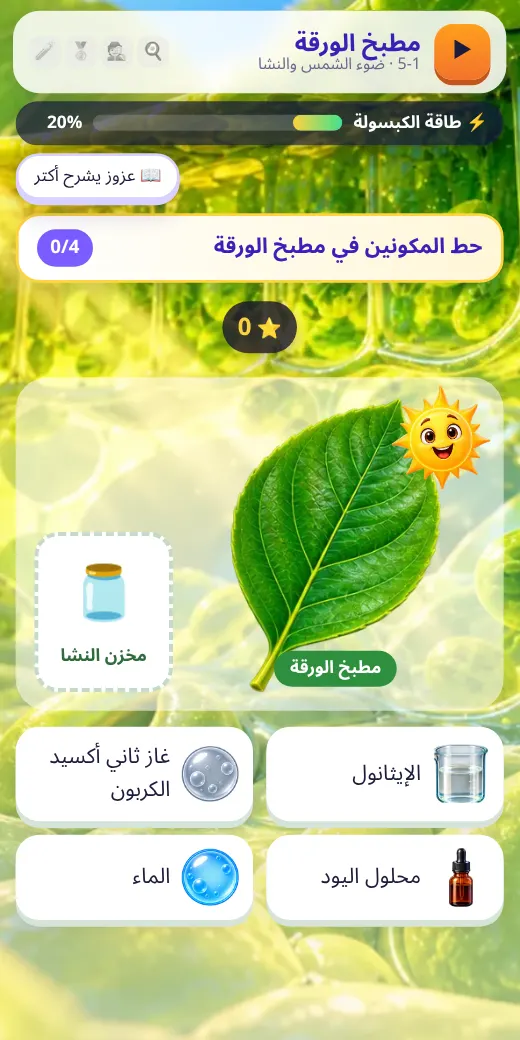 لعبة المحطة — لعبة علوم سادسة ابتدائي