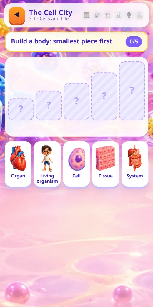 The Cell City — Prep 1 Science game